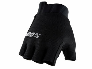 100% Exceeda Gel Short Finger Gloves  M Solid Black