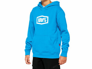 100% Icon Youth Pullover Hoody   YS sky blue
