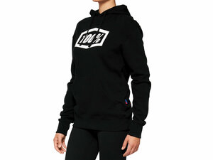 100% Icon Womens Pullover Hoody   L black