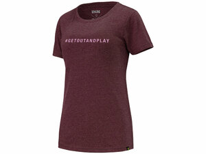 iXS Getoutandplay Women Organic Cotton T-Shirt  40 Raisin