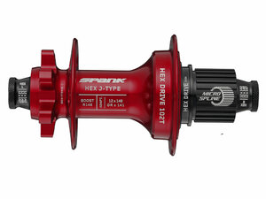 Spank HEX J-Type Boost R148 Microspline, 102T, 32H rear hub  32 red